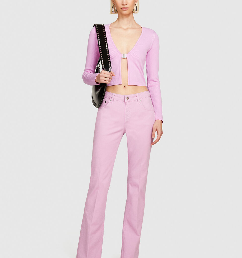 Colored flared fit jeans - women's bootcut & flared jeans - Pink | Sisley image number 1
